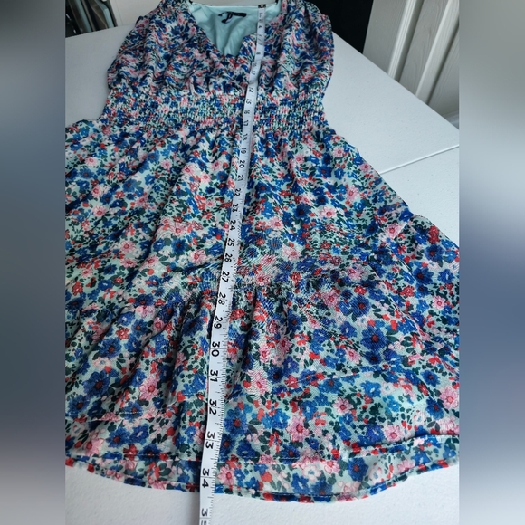 BCBG Paris Layered Chiffon Floral Print Ruffle Mini Summer Dress Women Size S - Picture 15 of 16